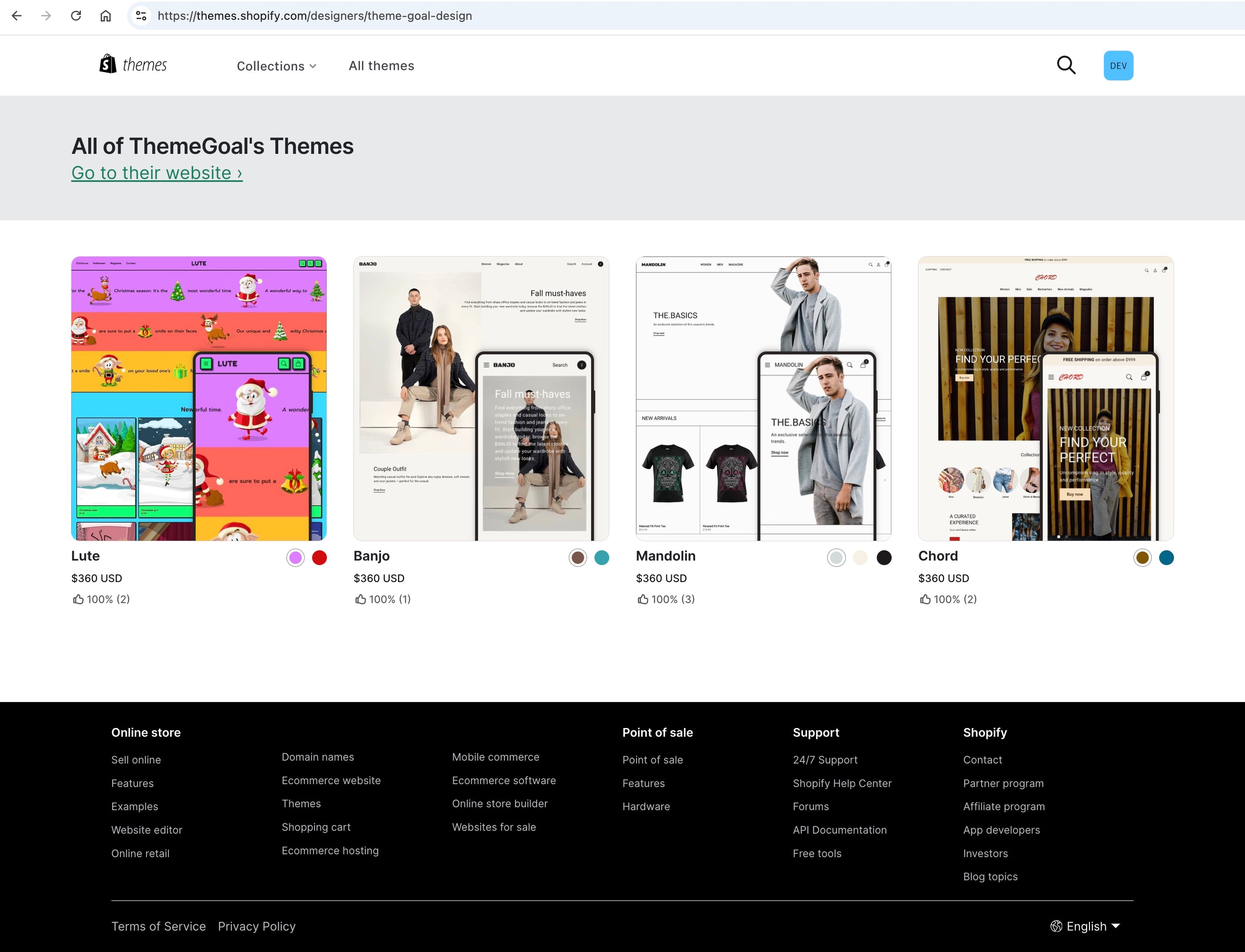 ThemeGoal的Shopify主题作品
